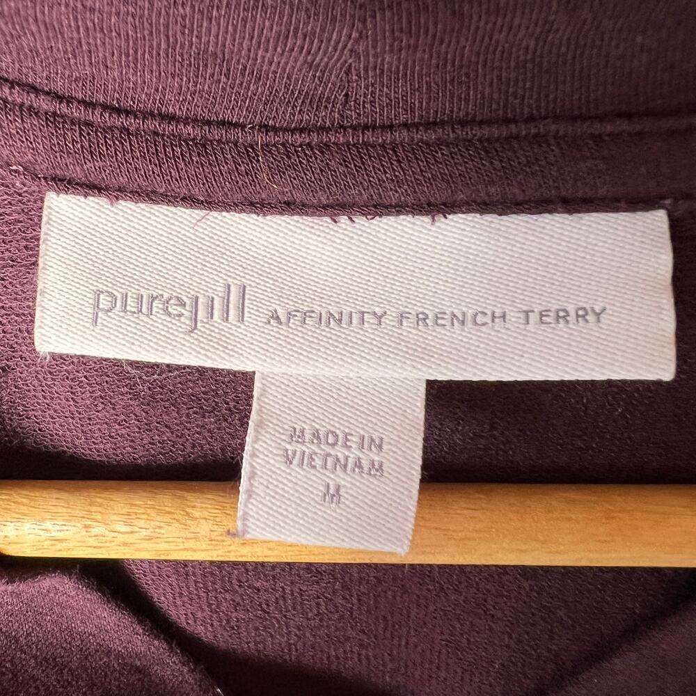 Pure Jill Top Womens Size Medium Dark Wine Affinity French Terry Long Sleeve - Picture 2 of 14